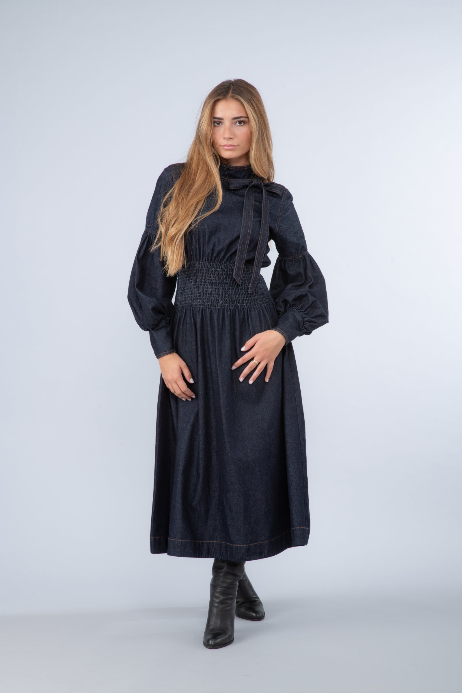 Long raw denim dress - Alya