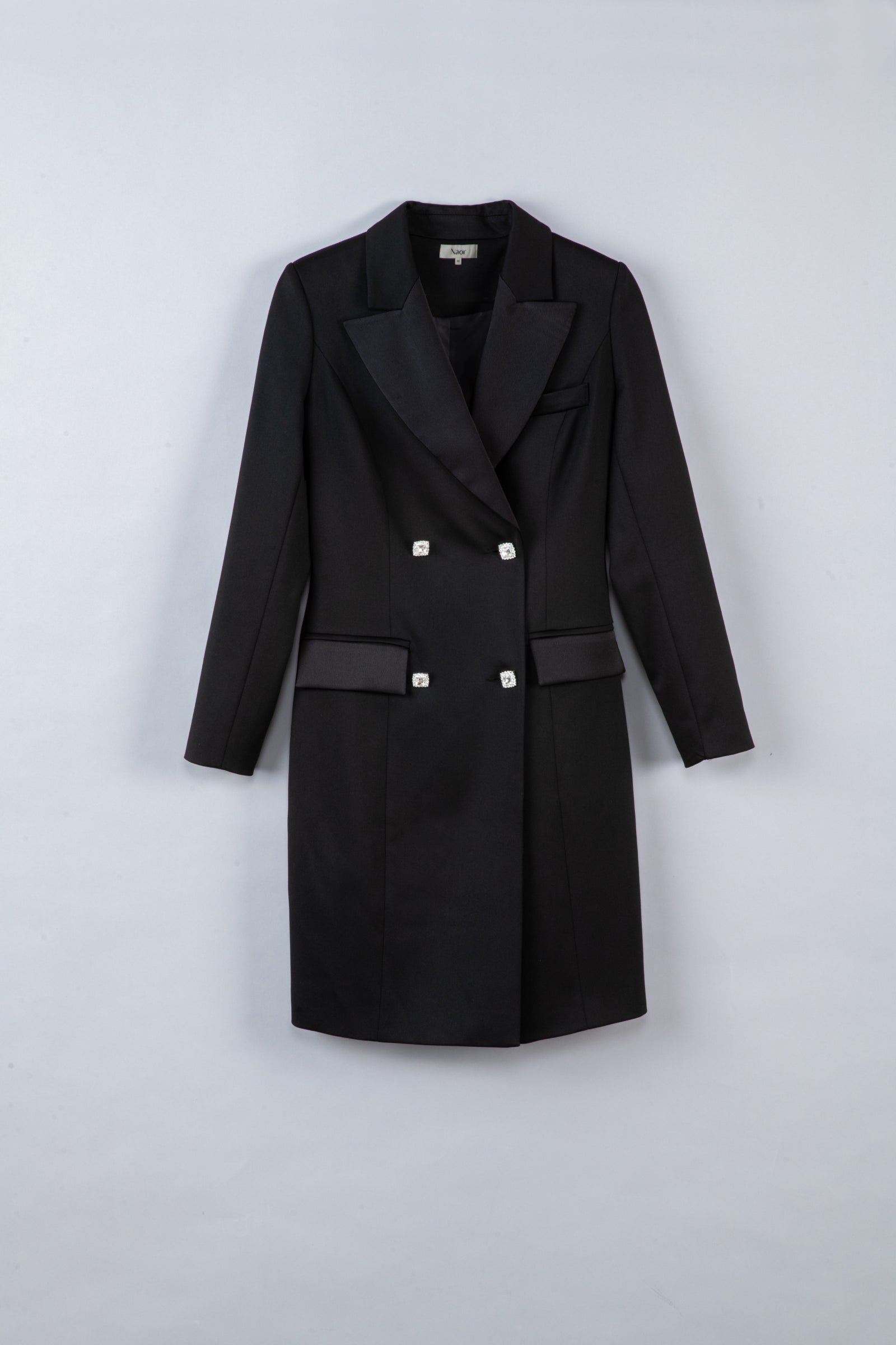 Robe blazer noire à bijoux - Andrea