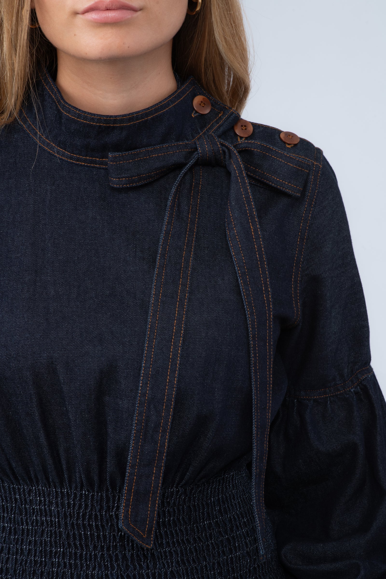 Robe longue en jean brut - Alya