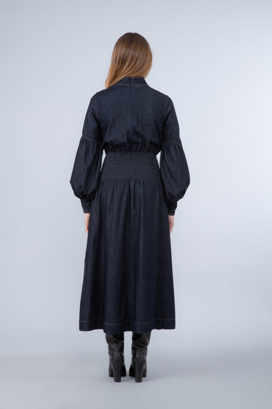 Robe longue en jean brut - Alya