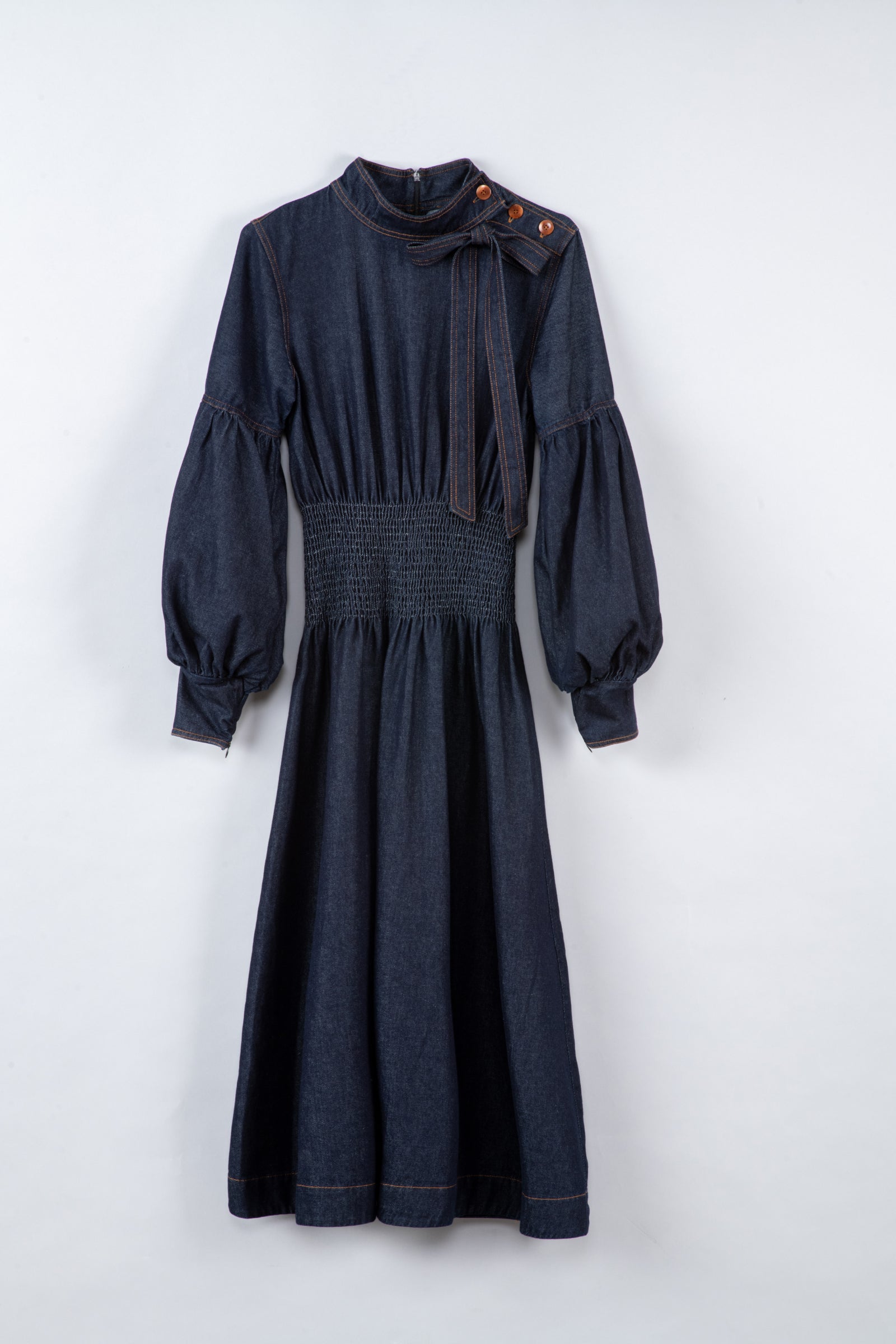 Robe longue en jean brut - Alya
