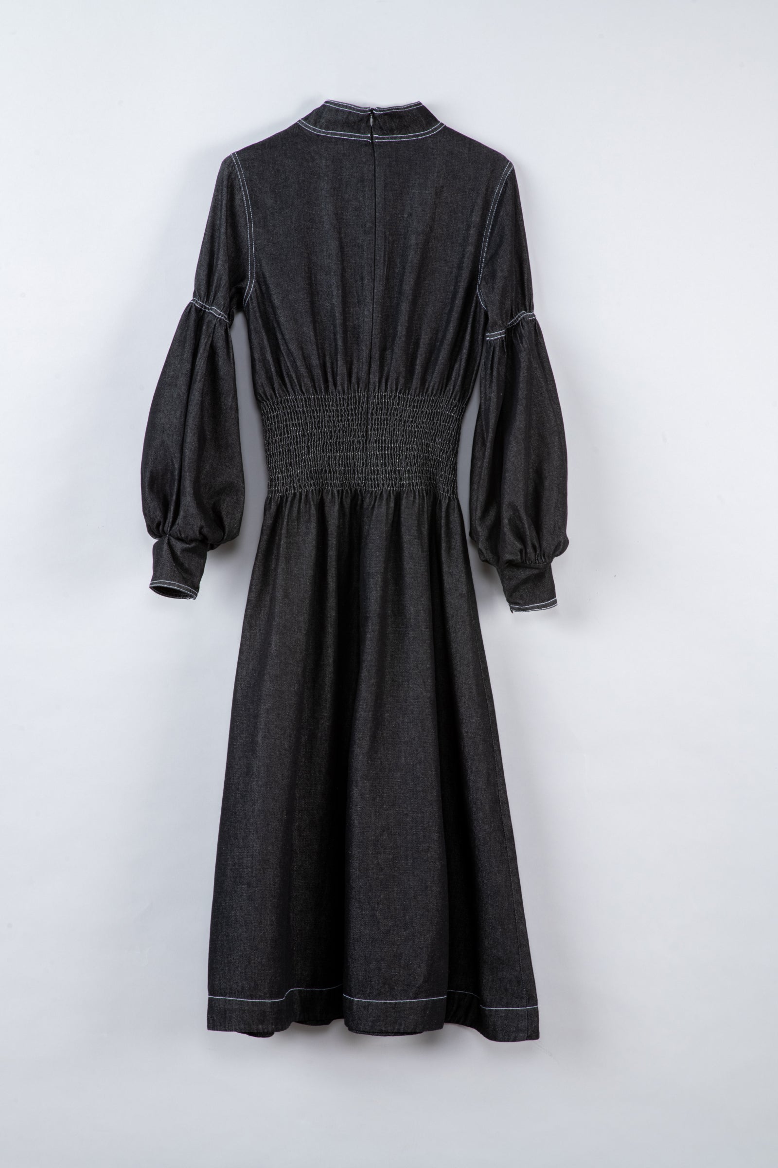 Robe longue en jean noir - Alya
