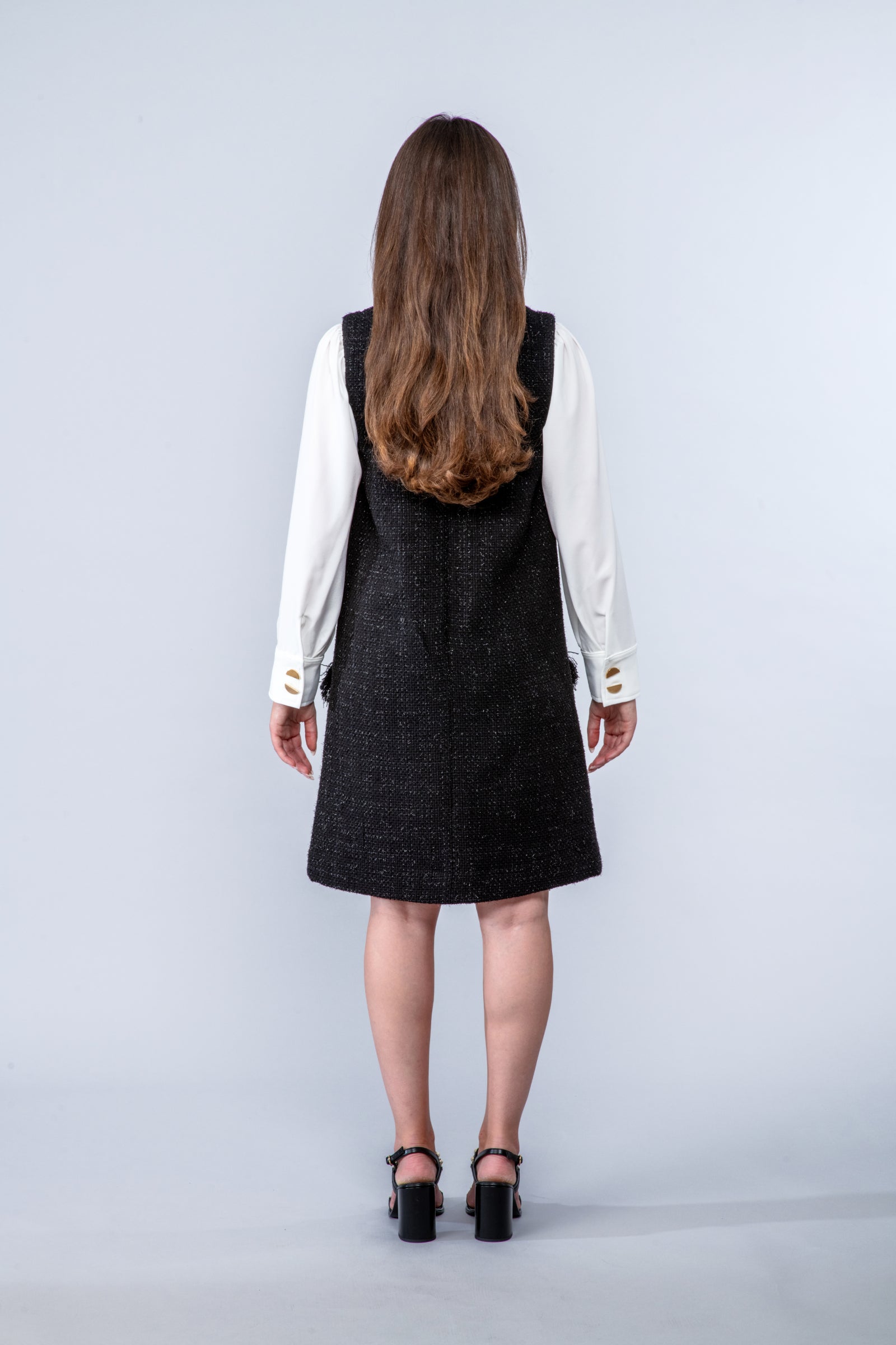 Robe en tweed noir - Agnès