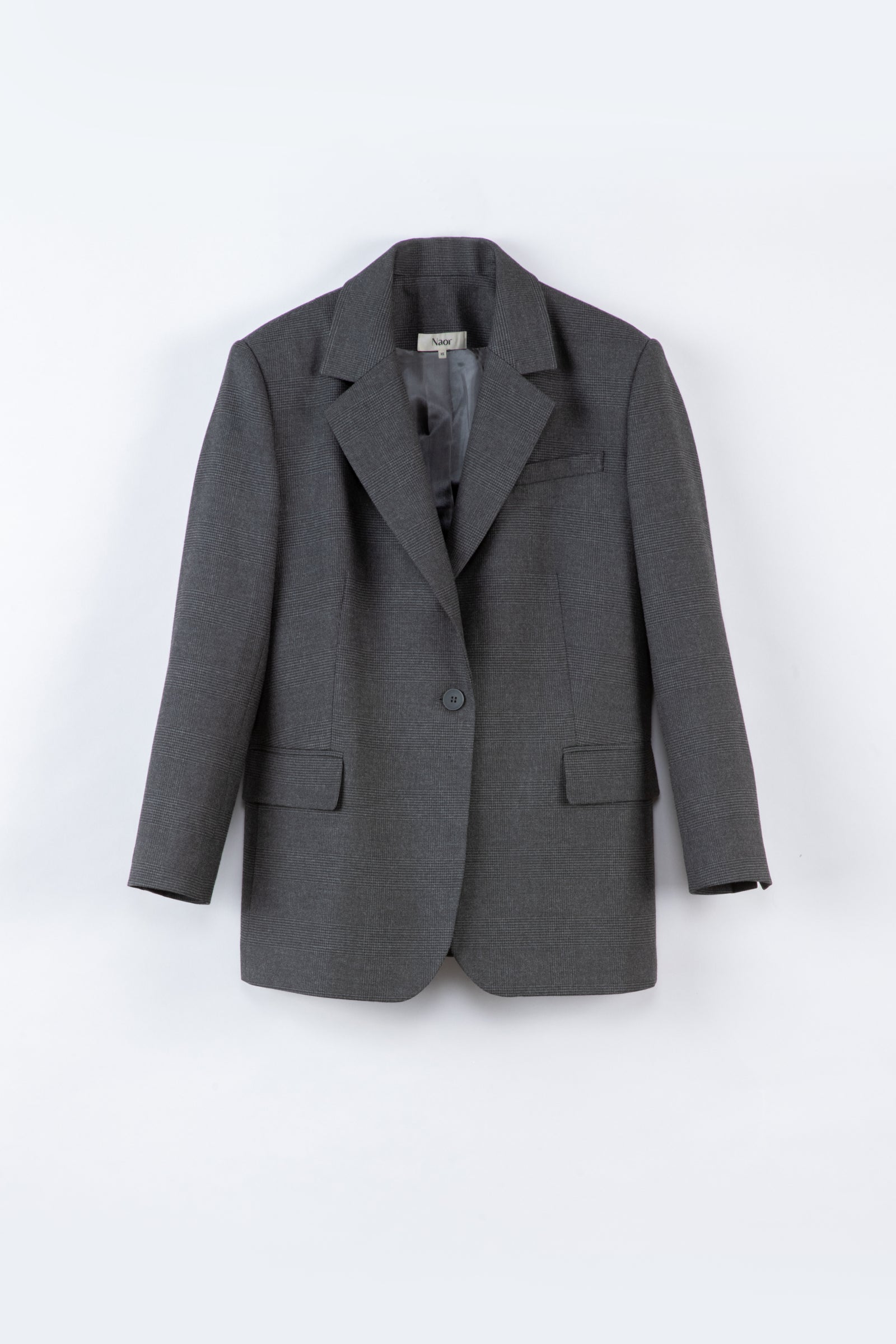 Veste de blazer oversize en flanelle grise - Ally