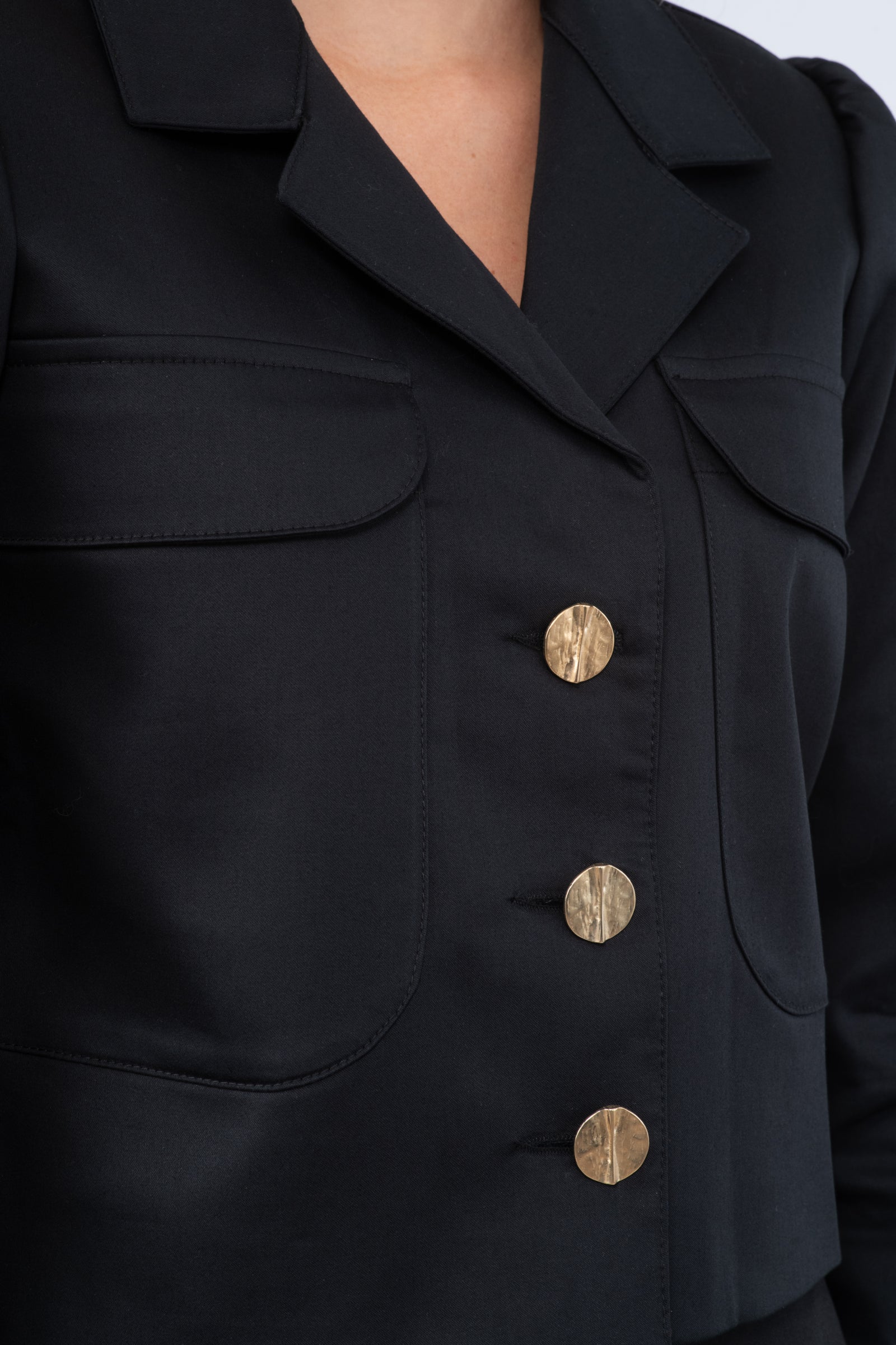 Veste courte en coton noir - Ava