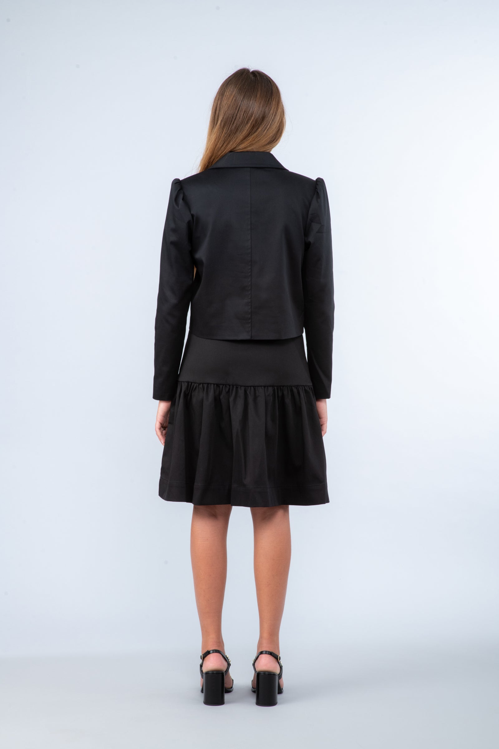 Veste courte en coton noir - Ava
