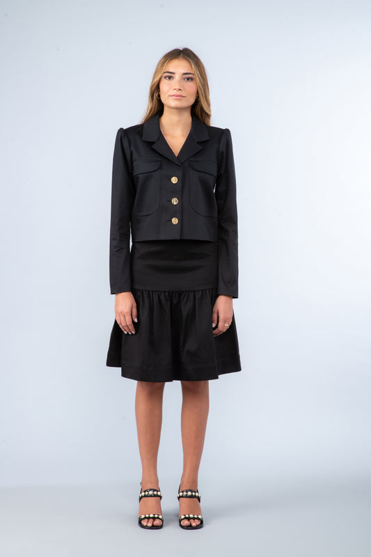Veste courte en coton noir - Ava