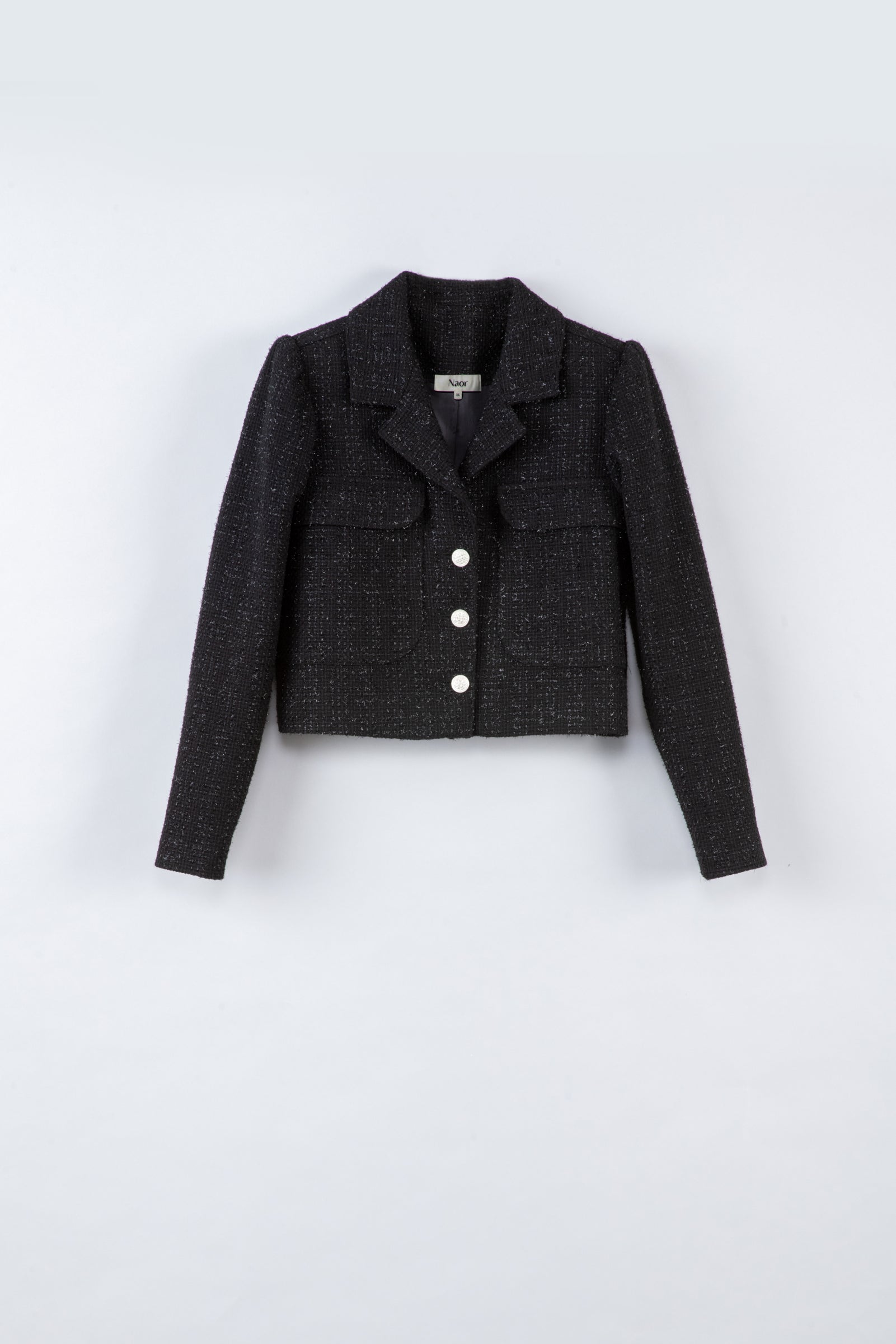 Veste courte en tweed noir - Ava